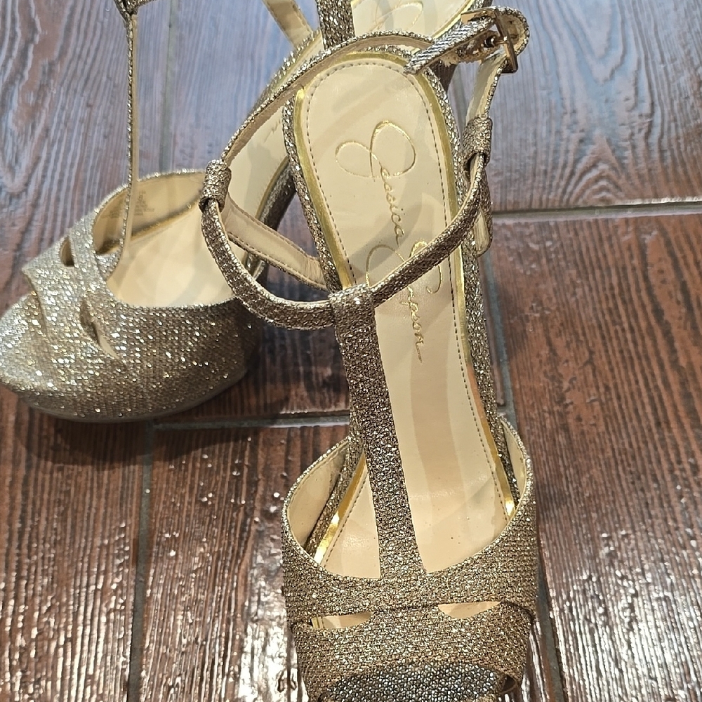 Jessica Simpson Gold Glitter Women's Shoes